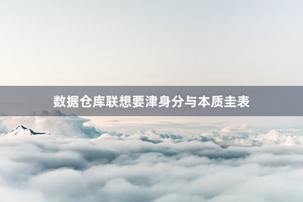 数据仓库联想要津身分与本质圭表